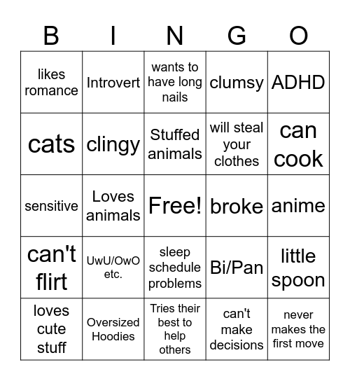 Bottom Bingo Card