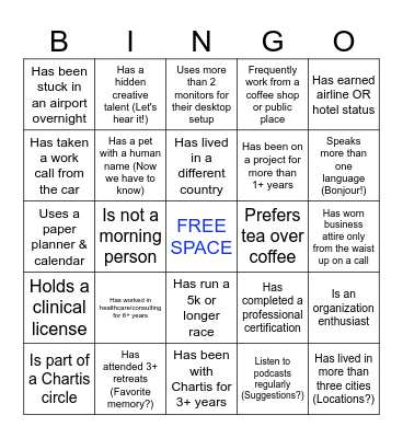 2025 Chartis Manager Connect Bingo Card