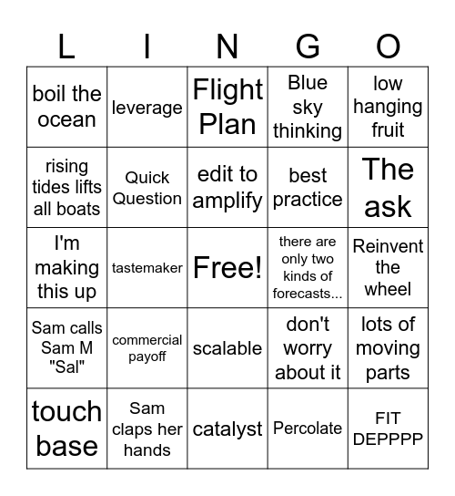 LS Lingo Bingo Card