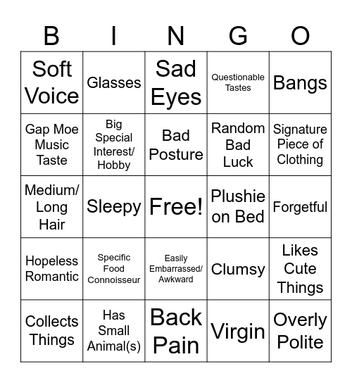 Grown Man Moe Bingo Card