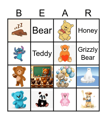 Teddy Bear Bingo Card