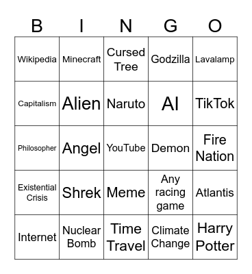 Infinite craft Bingo Card
