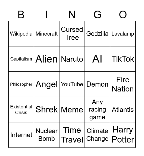 Infinite craft Bingo Card