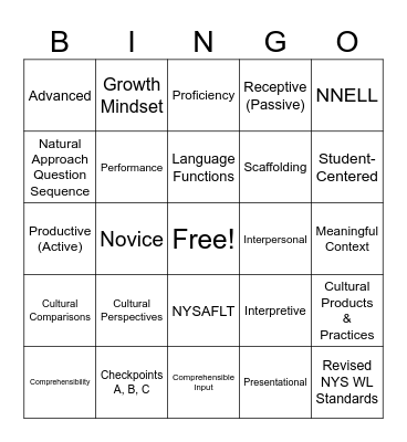 EDU5245 Bingo Card