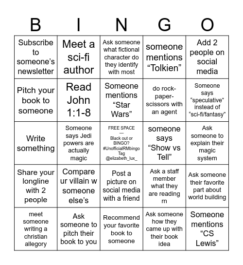 UNOFFICIAL Realm Makers BINGO Card