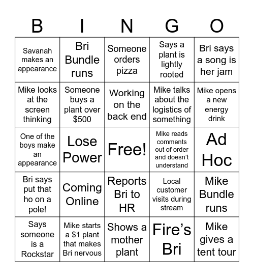 Rooted Summerville Bingo Card
