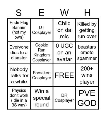 Something Evil Will Happen 2025 Bingo Card