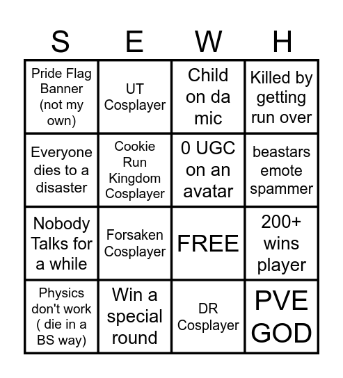 Something Evil Will Happen 2025 Bingo Card