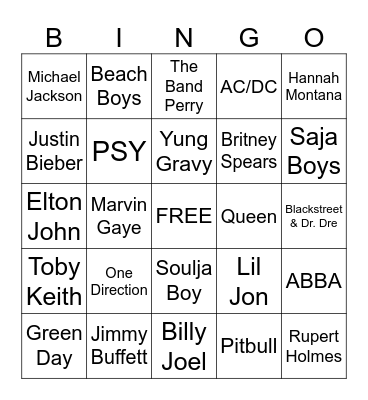 Appy Hour Bingo: Guess the Artist Bingo Card