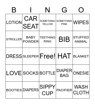 Baby Madeline Shower Bingo Card
