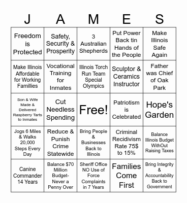 Stars, Strips & Solutions Bingo Card
