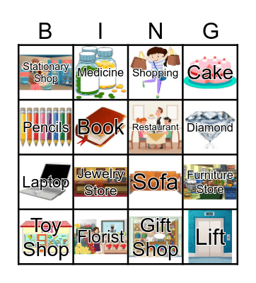 Teacher's Club Shopping Mall Bingo Card
