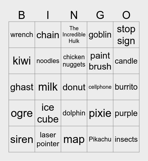 Infinite Craft Bingo Card