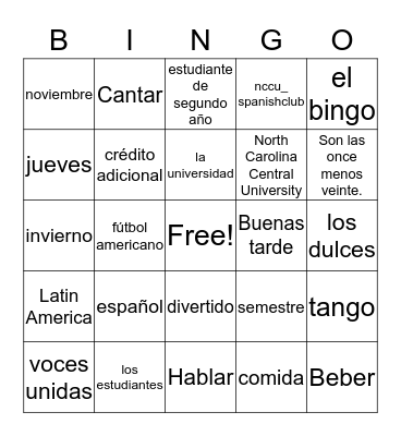 BINGO Card