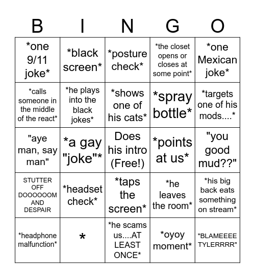Oyoy Bingo Card