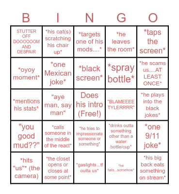 Oyoy Bingo Card