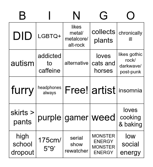 💫💜 Ghost 💜💫 Bingo Card