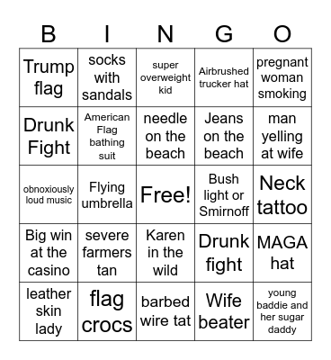 Hampton Beach 2025 Bingo Card