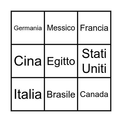 Paese Bingo Card
