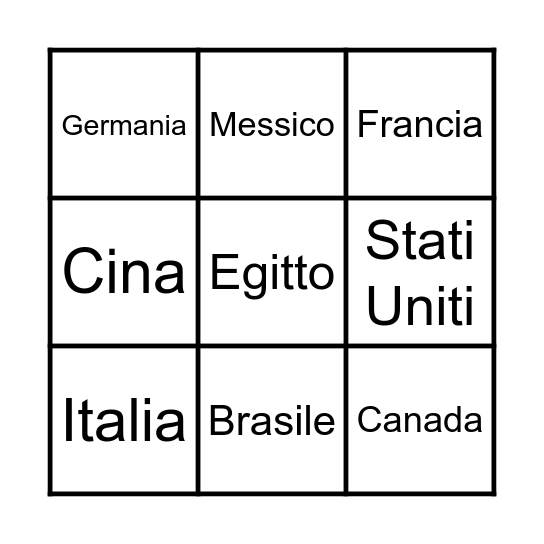 Paese Bingo Card