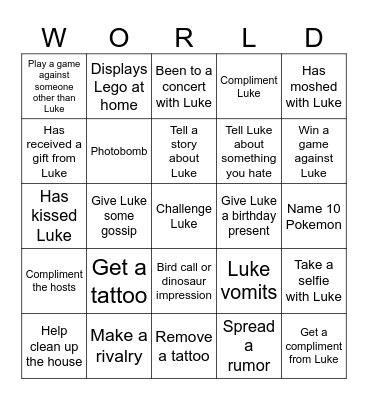 Luke vs The Bingo Card