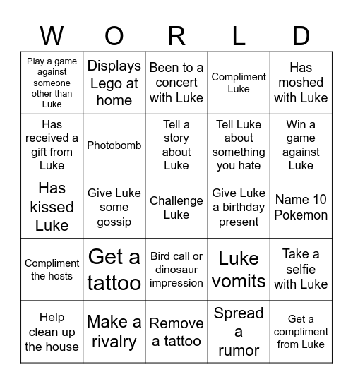 Luke vs The Bingo Card