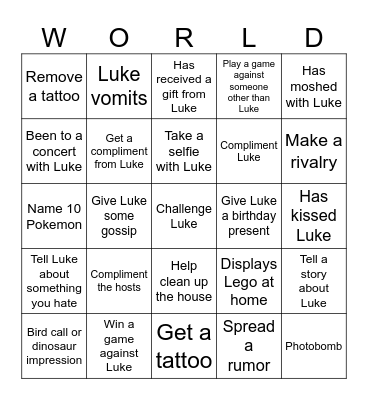 Luke vs The Bingo Card