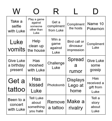 Luke vs The Bingo Card