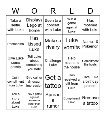 Luke vs The Bingo Card