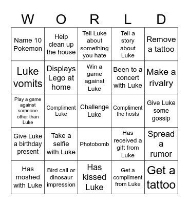 Luke vs The Bingo Card