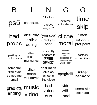 Dhar Mann Bingo v4 Bingo Card