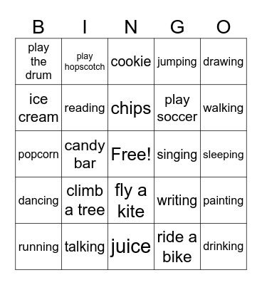 Vocabulary Reviews Bingo Card