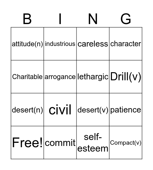 VSL 7-9 Bingo Card