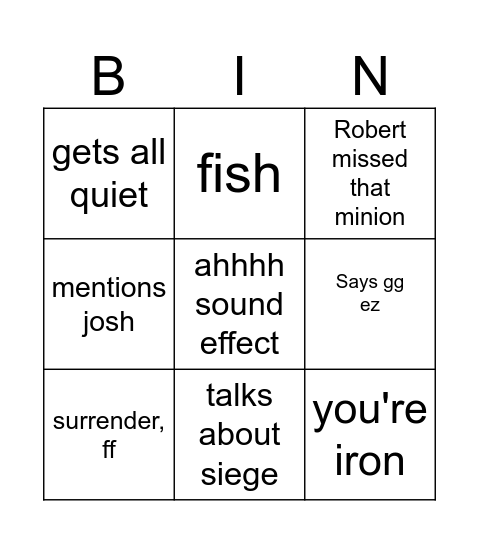 Juan Bingo Card