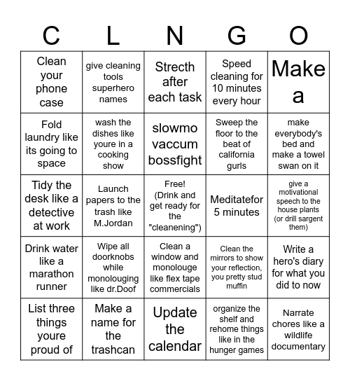 Cleango Bingo Card