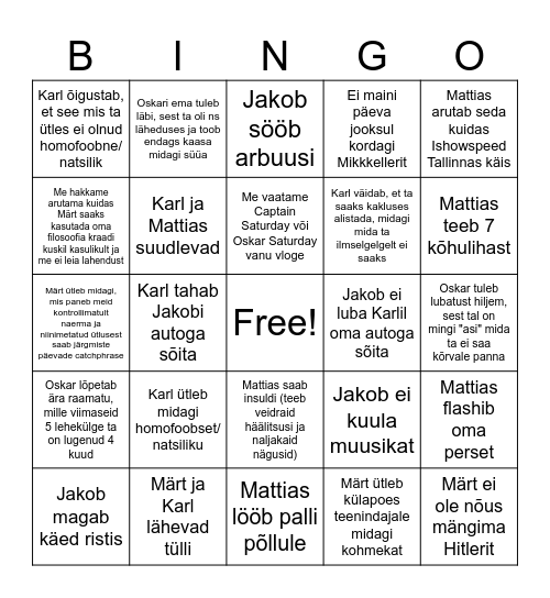 Bingo-Bango Bingo Card