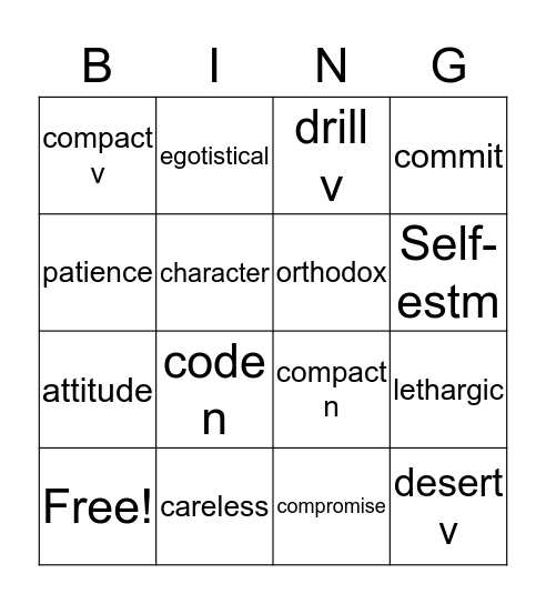 vsl 7-9 Bingo Card