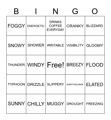 H-E-L-L-O Bingo Card