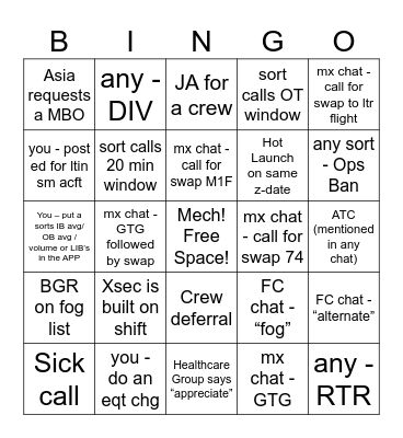 Wildly Important Bingo! Bingo Card