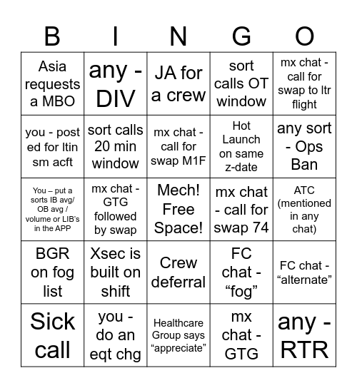 Wildly Important Bingo! Bingo Card
