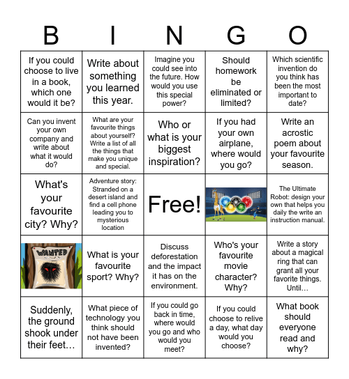 Summer Bingo Card