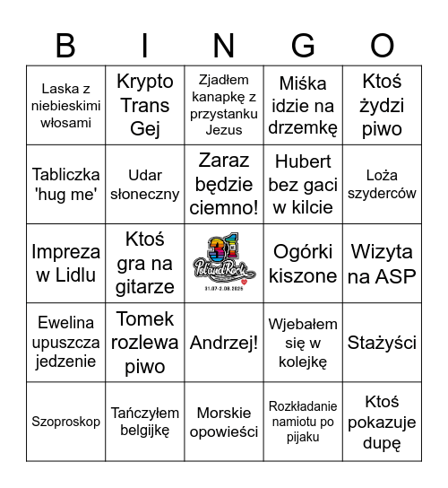 Pol'and'Rock 2025 Bingo Card