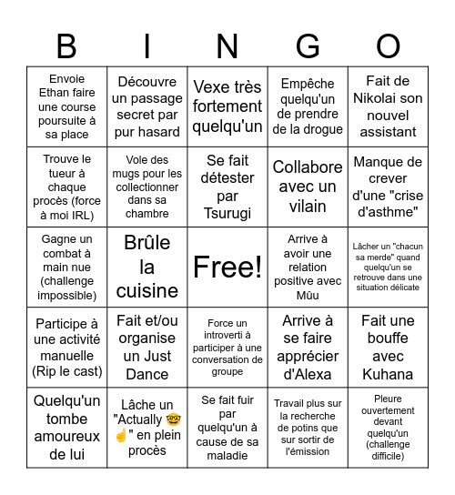 Bingo Gegène Bingo Card