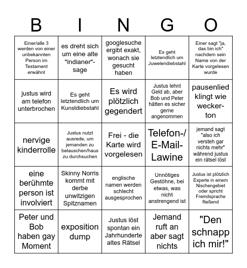 Drei ??? Bingo Card