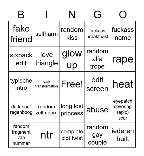 gacha life trope bingo Card