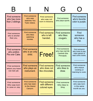 Find Someone Who... Bingo Card