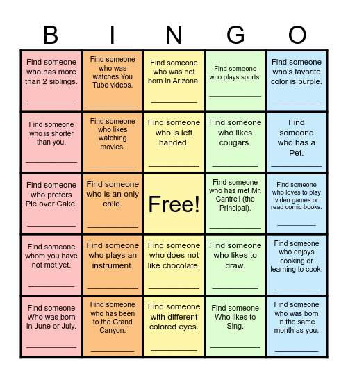 Find Someone Who... Bingo Card