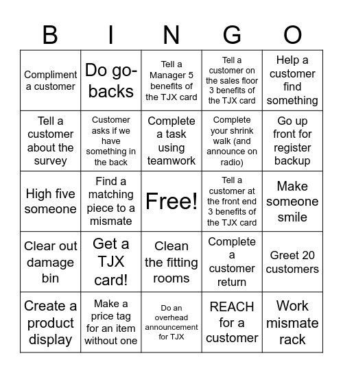 Marshalls Bingo Card