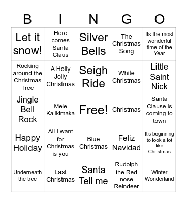 Christmas Bingo Card