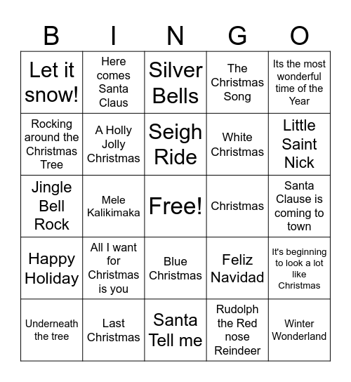 Christmas Bingo Card